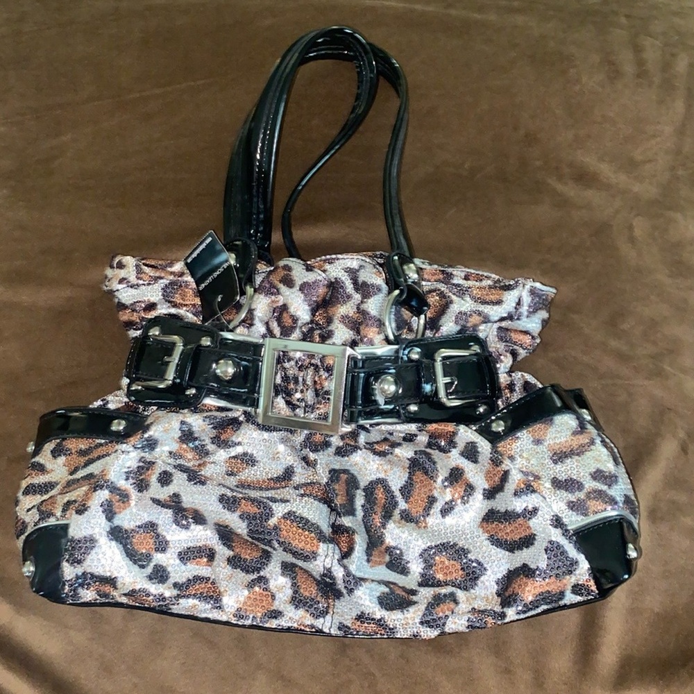 brand new with tags Wilson leather sparkly cheetah print purse